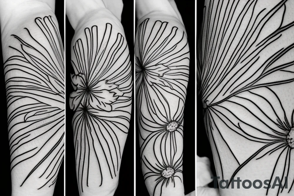 red spider lily flower koi fish tattoo idea