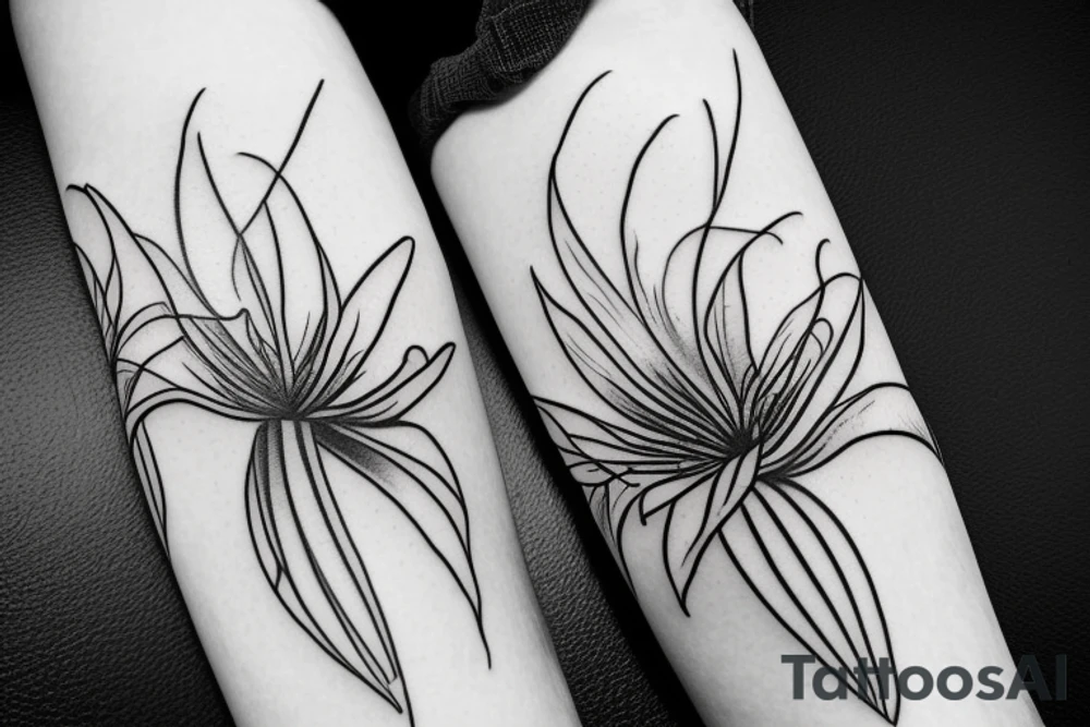 red spider lily flower koi fish tattoo idea