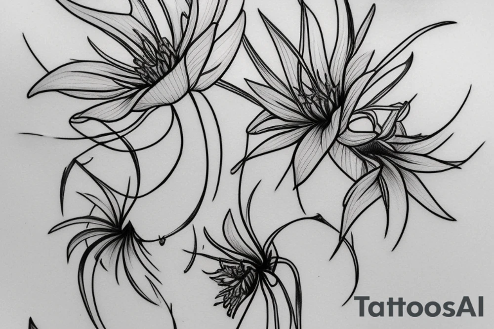 red spider lily flower koi fish tattoo idea