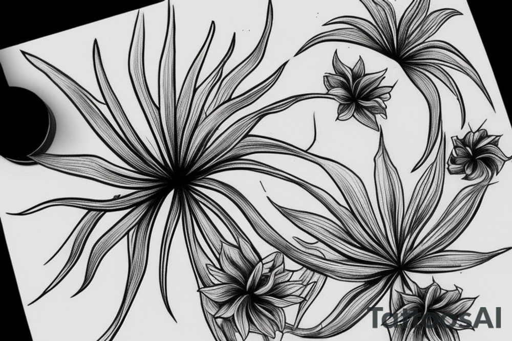 red spider lily flower koi fish tattoo idea