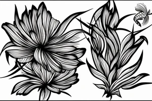 red spider lily flower koi fish tattoo idea