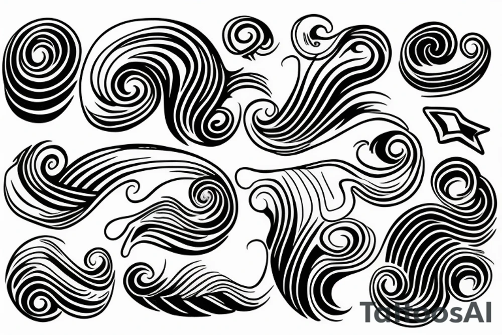 Waves and text tattoo idea