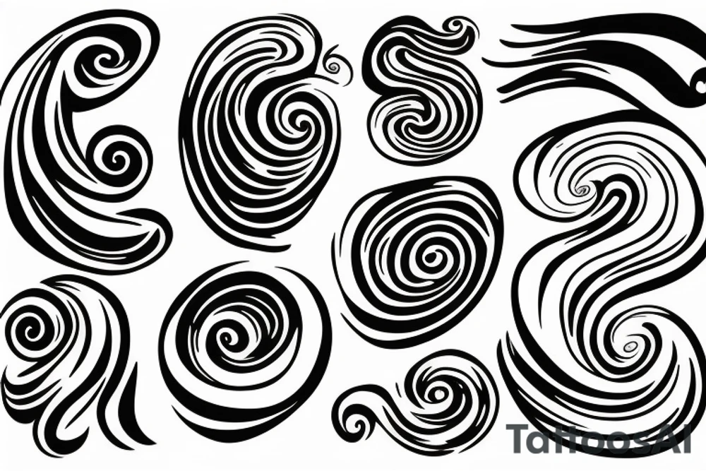 Waves and text tattoo idea