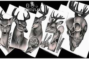 Realistic deer Skull tattoo idea