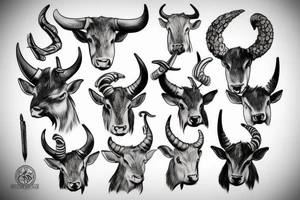 Realistic horns tattoo idea