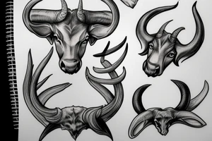 Realistic horns tattoo idea