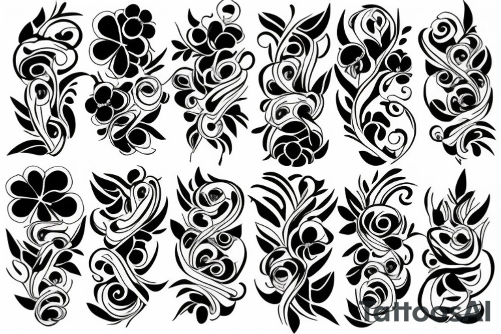 black flower tattoo idea