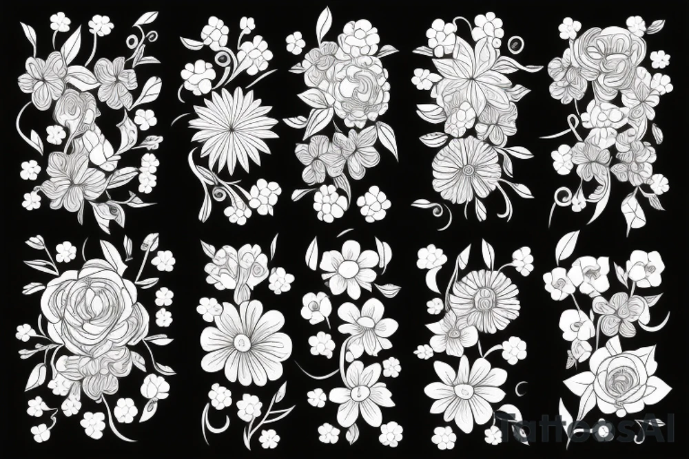 electronical flower tattoo idea