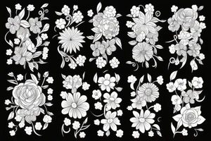 electronical flower tattoo idea