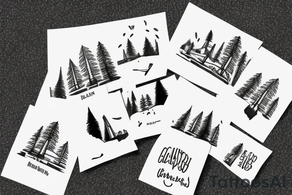 California bear with trees and golden gate Bridge tattoo idea California bear with trees and golden gate Bridge tattoo idea