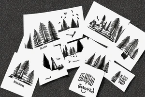 California bear with trees and golden gate Bridge tattoo idea