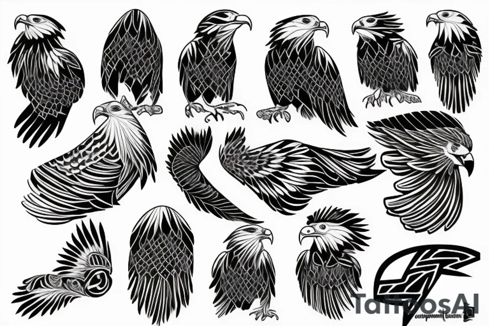 Eagle geometric tattoo idea