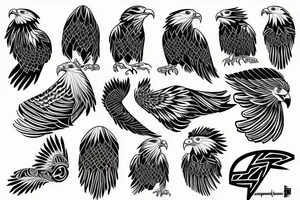 Eagle geometric tattoo idea