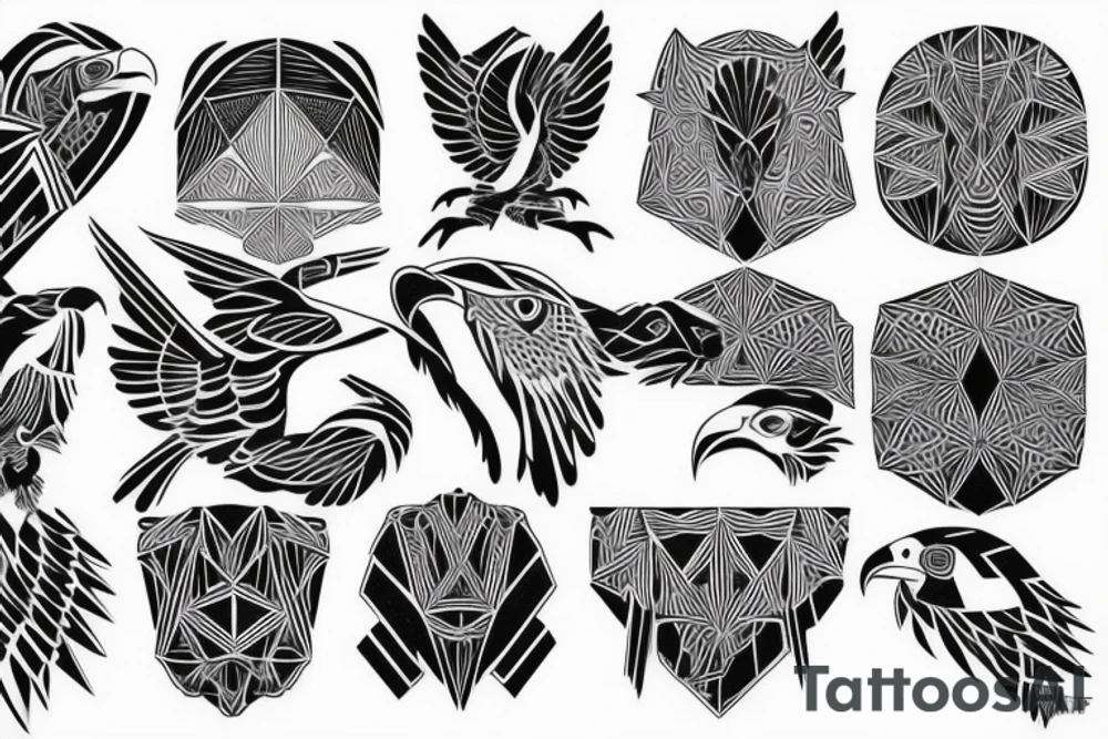 Eagle geometric tattoo idea