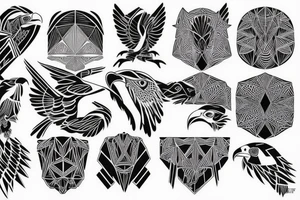 Eagle geometric tattoo idea