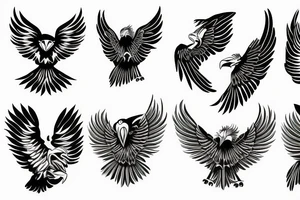 Eagle open wings tattoo idea