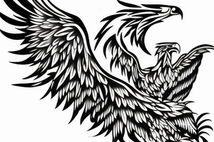 Eagle open wings tattoo idea