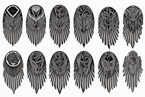 Eagle open wings geometric tattoo idea