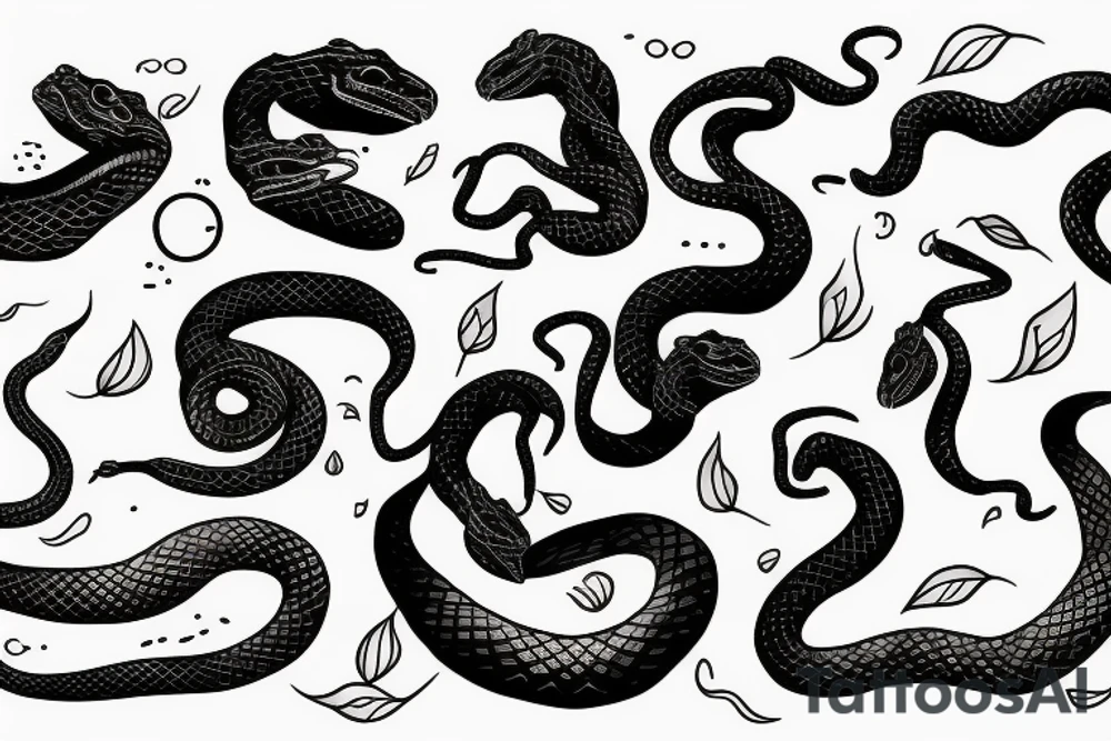 A Snake and the moon tattoo idea
