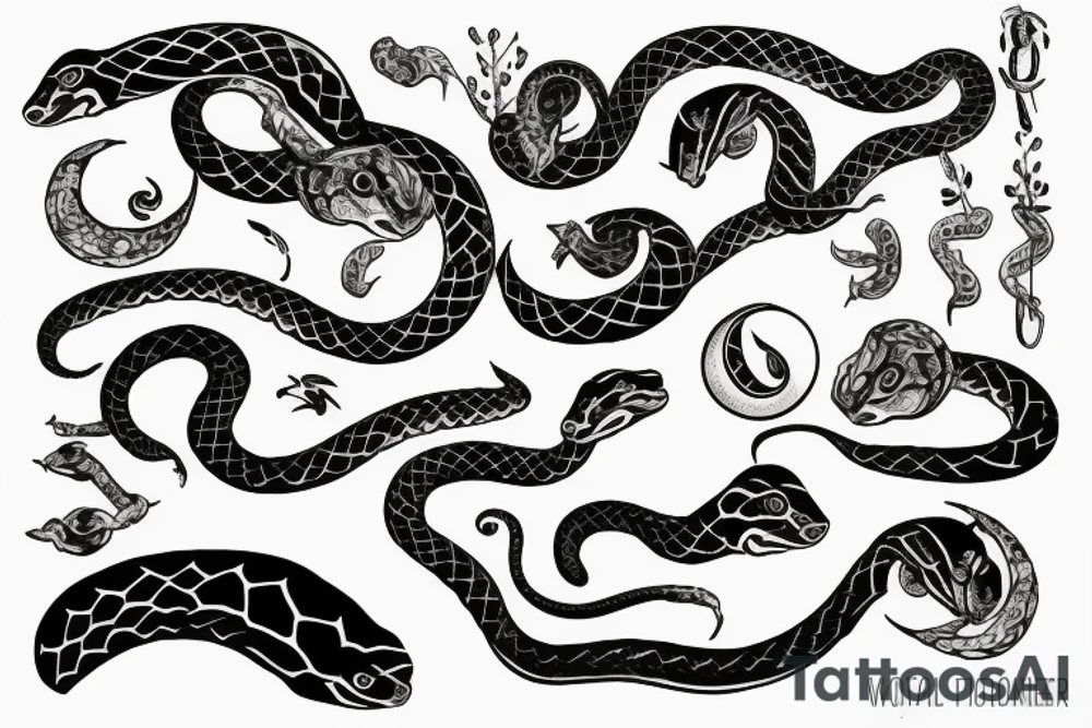 A Snake and the moon tattoo idea