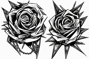 Cyberpunk rose spikes 
 barbed wire 
Eyelet chain tattoo idea