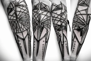 Cyberpunk spikes 
 barbed wire 
Eyelet chain tattoo idea