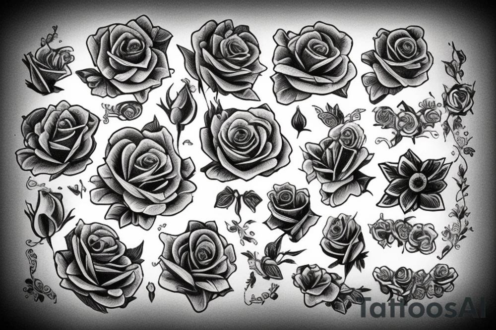Rose and sparrow tattoo idea