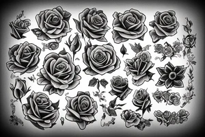 Rose and sparrow tattoo idea