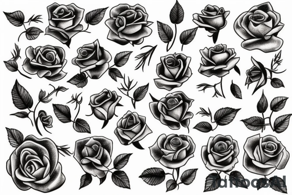 Rose and sparrow tattoo idea