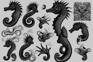 a majestic seahorse tattoo idea