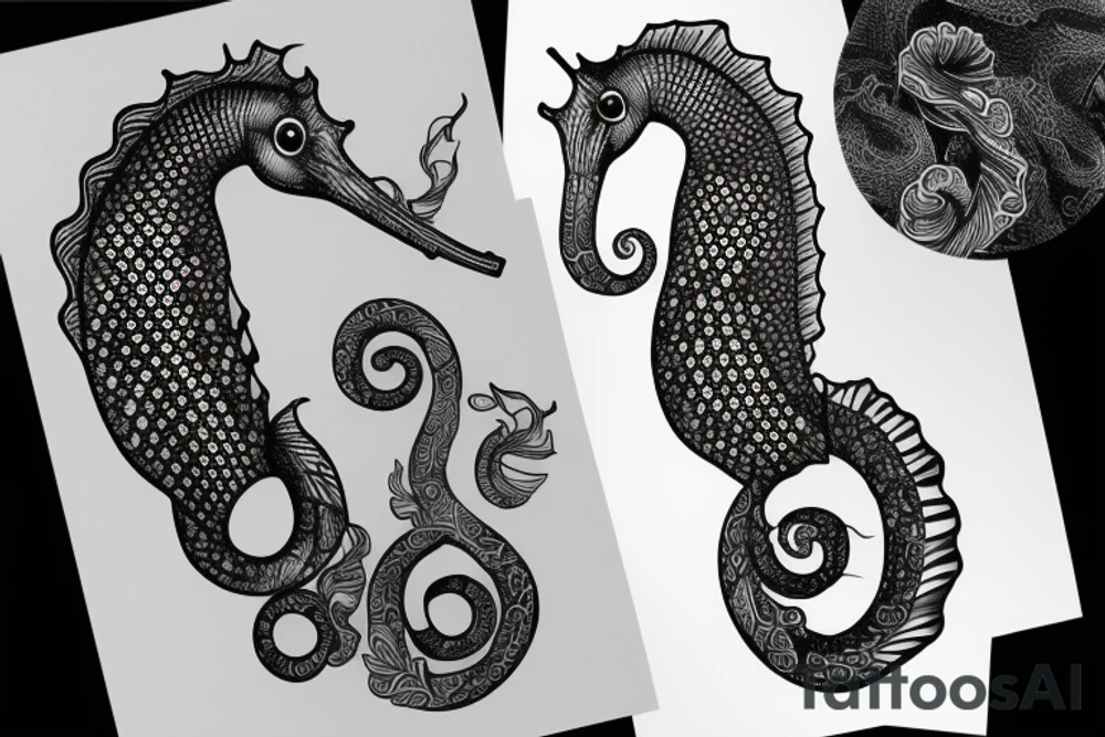 a majestic seahorse tattoo idea
