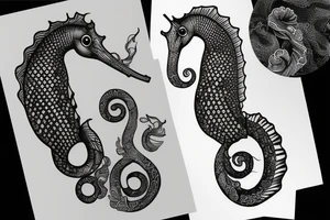 a majestic seahorse tattoo idea