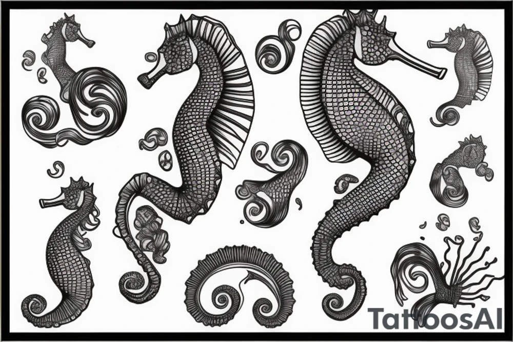 a majestic seahorse tattoo idea
