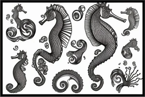 a majestic seahorse tattoo idea