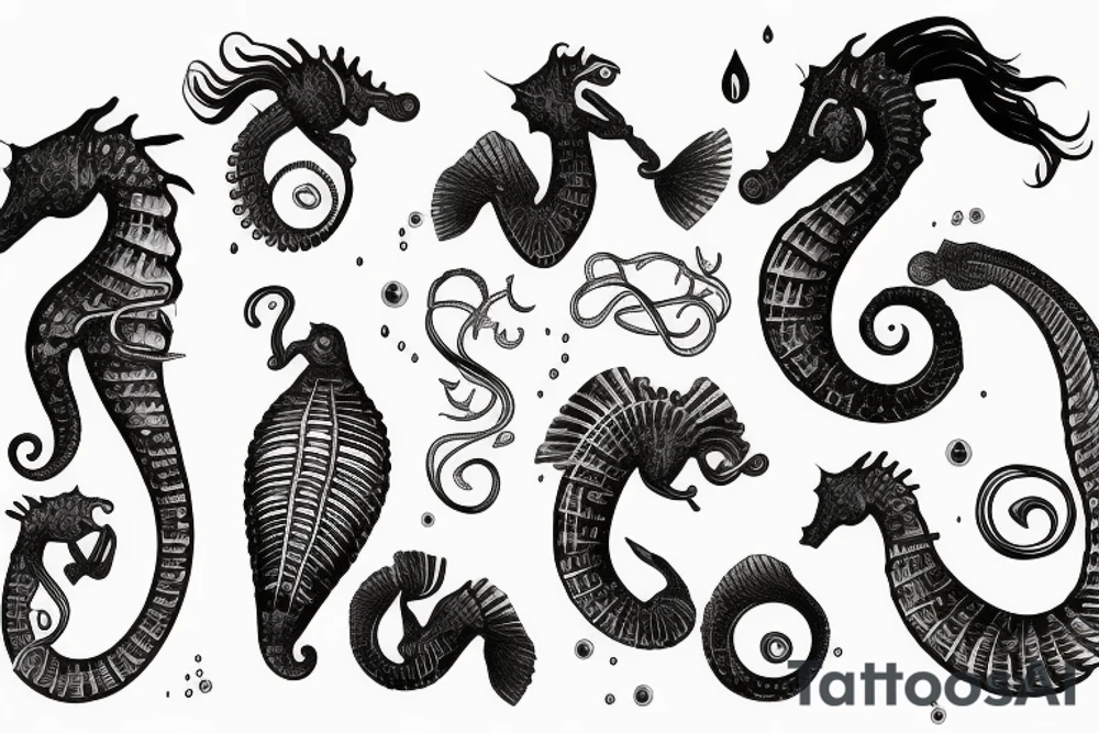 a majestic seahorse tattoo idea