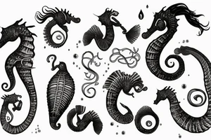 a majestic seahorse tattoo idea