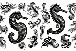 a majestic seahorse tattoo idea