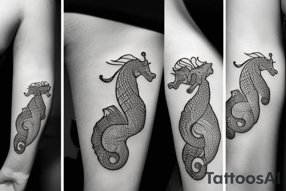 a majestic seahorse tattoo idea