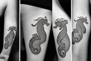 a majestic seahorse tattoo idea