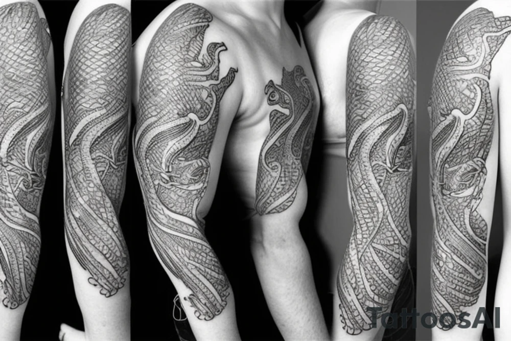 a majestic seahorse tattoo idea
