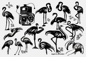 Robot Samuel Jackson flamingo tattoo idea