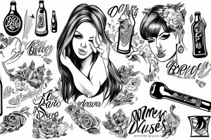 Woman opening beer bottle with asscheeks tattoo idea