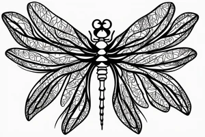 dragonfly landing on flower spine tattoo idea