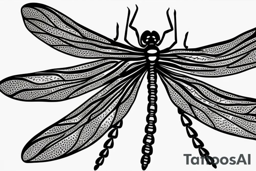 dragonfly landing on flower spine tattoo idea