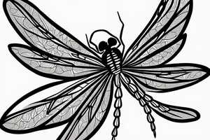 dragonfly landing on flower spine tattoo idea