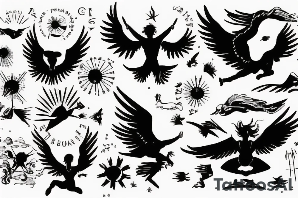 Icarus soaring to the sun tattoo idea