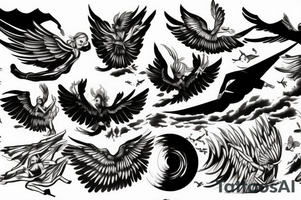 Icarus soaring to the sun tattoo idea