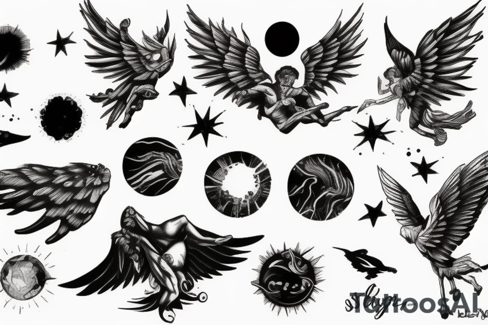 Icarus soaring to the sun tattoo idea