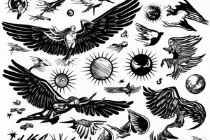 Icarus soaring to the sun tattoo idea