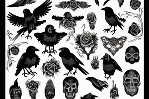 Crow black dead goth traditional tattoo idea